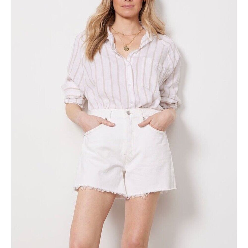 Agolde White Parker long shorts